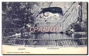 Old Postcard Luzern Löwendenkmal Lion