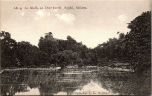 Vtg Delphi Indiana IN Along the Bluffs Deer Creek Unused Postcard