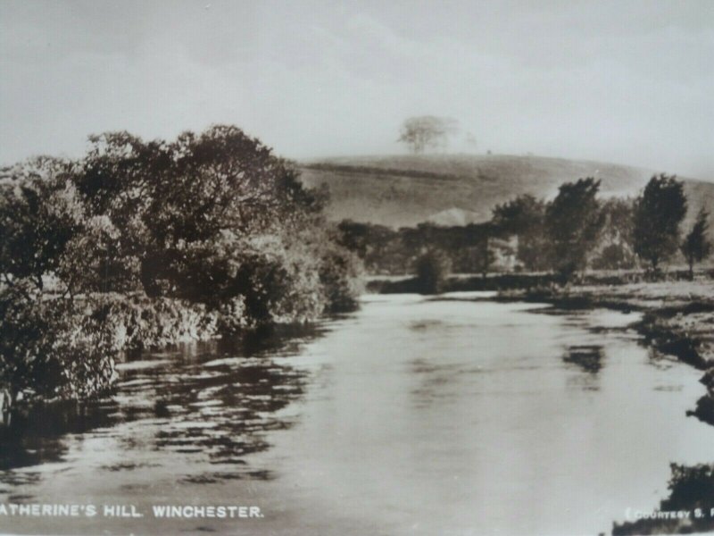 The River Itchen & St Catherines Hill Winchester Vintage RP Postcard 1950s