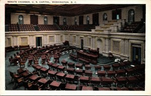 Vtg 1920s Senate Chamber U.S. Capitol Washington DC Postcard