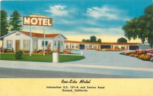 1950 Oxnard California Ros-Eda Motel occupation Colorpicture Postcard 25-8766