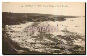 Old Postcard Saint Gildas Rhuys Kerfagot Beach and Kercambre Approval