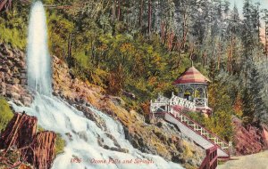 California CA   ORONE FALLS & SPRING  Pavilion & Stairway  ca1910's Postcard