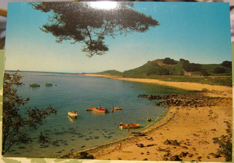 Herm western coast boats at anchor - unposted