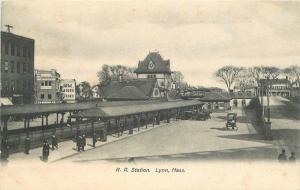 C-1905 Railroad Depot Train Lynn Massachusetts Postcard Langsdorf 12472