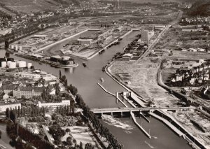 Vintage Postcard Real Photo Neckarhafen Stuttgart Germany RPPC