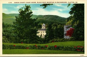 Vtg Clayton GA Rabun County Court House Black Rock Mountain 1930s Postcard