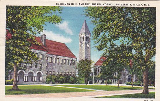 Boardman Hall and The Library Cornell University Ithaca New York Curteich