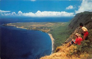 Honolulu Hawaii 1960-70 United Air Lines Postcard Tropical Beauty Girl Waterfall