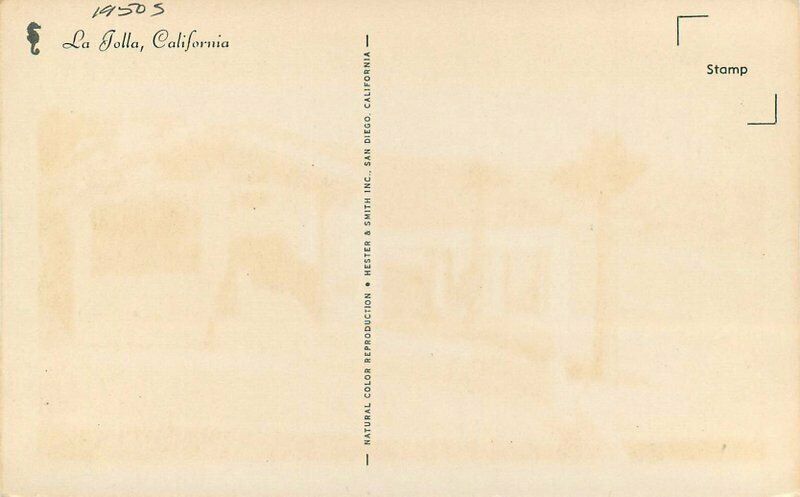Hester Smith La Jolla California San Diego 1920s New Marine Room Postcard 21-660