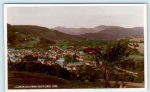 RPPC  LLANGOLLEN, WALES View from PEN-Y-COED Tinted Photo Postcard UK