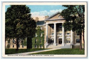 1917 Main Building Michigan School For Blind Exterior Lansing Michigan Postcard 