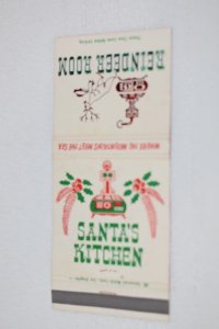 Santa's Kitchen Reindeer Room restaurant California 30 Strike Matchbook Cover