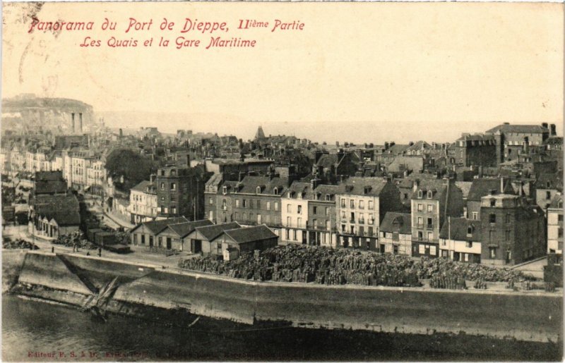 CPA Panorama du Port de DIEPPE - Les Quais et la Gare Maritime (105255)