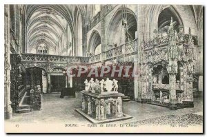 Old Postcard Bourg Brou Church Choir