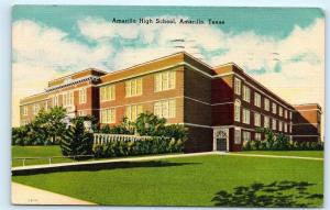 *1940s Amarillo High School Building Amarillo Texas TX Vintage Postcard B98