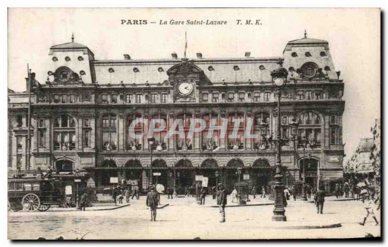 Old Postcard The Paris Saint Lazare