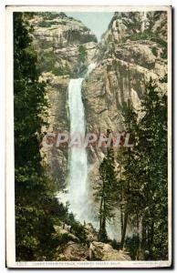 Old Postcard Lower Falls Vosemite Yosemitz Valley Calif