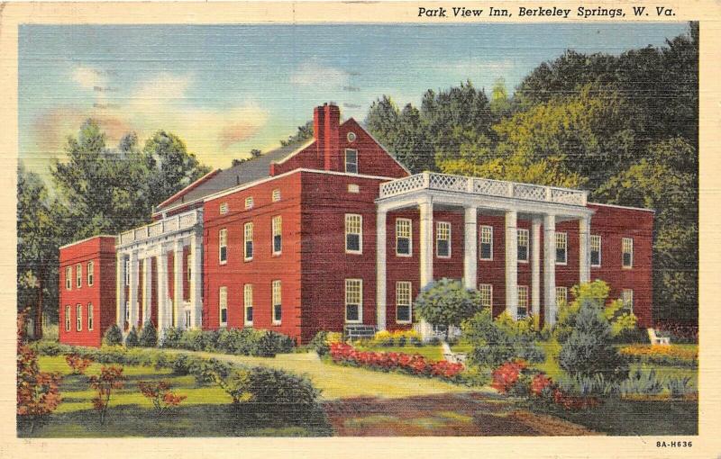 Berkeley Springs West Virginia 1951 Postcard Park View Inn