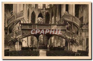 Old Postcard Paris Strolling Interior of St Etienne du Mont The Jube