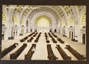 Mint Union Station Waiting Room Washington DC Color Picture Vintage Postcard