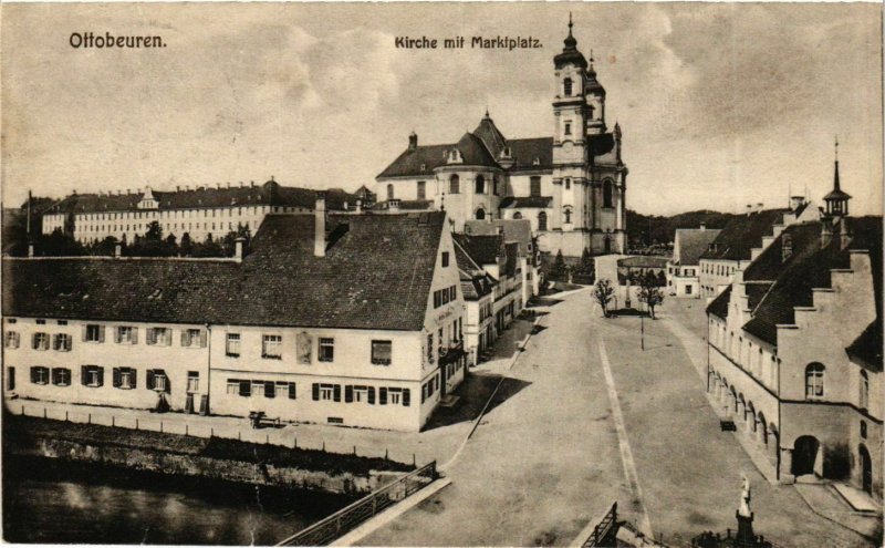 CPA AK Ottobeuren - Kirche mit Marktplatz GERMANY (918204)