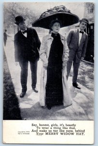 Grollman Signed Artist Postcard Woman Merry Widow Hat Eugene Oregon OR 1908