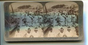 272085 KOREA Chemulpo wharf harbor 1904 year STEREO PHOTO