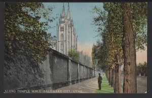 Utah SALT LAKE CITY Along Temple Wall Pub Souvenir Novelty Co. ~ DB