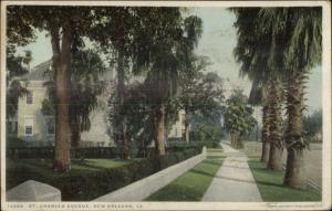 New Orleans LA St. Charles Ave c1910 Detroit Publishing Postcard