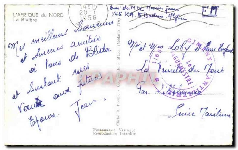 Old Postcard L & # 39Afrique North La Riviere Algeria