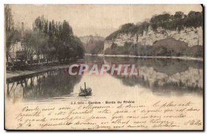 Old Postcard Geneve Bords du Rhone