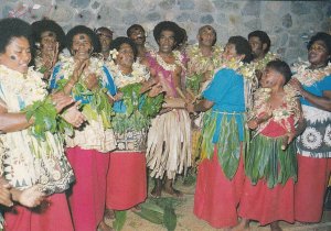 Hide Away Resort Fijian Entertainment Group Dancers Fiji Postcard