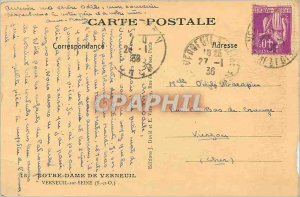 Old Postcard Notre Dame de Verneuil sur Seine S and O