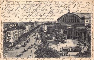 Germany 1913 Berlin Koeniggaetzerstr Anhalter Train Station Tram postcard