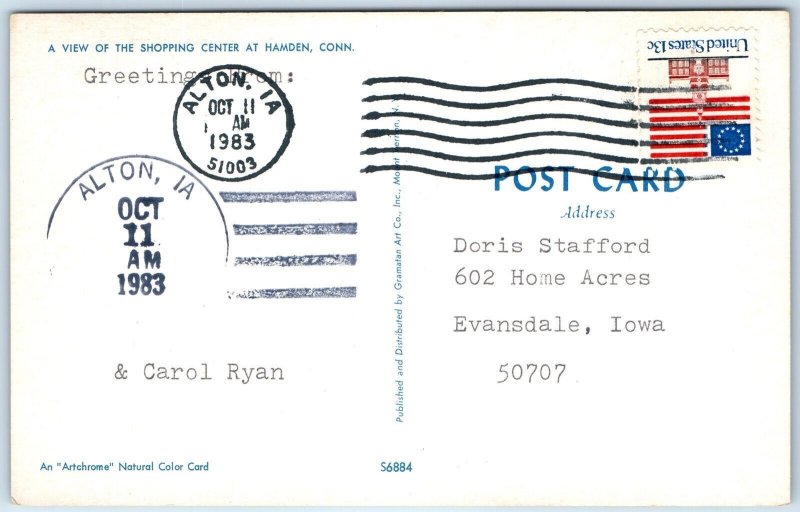 1983 Alton, IA Post Office Cancel Postcard Town USPO Postal History A268