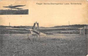 Flieger Marine-Oberingenieur Loew Sonderburh Airplane Postcard