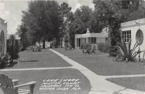 D45/ Winter Park Florida Fl Real Photo RPPC Postcard 1952 Lake Shore Motor Court