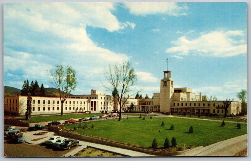 Vtg Santa Fe New Mexico NM State Capitol Building Old Cars 1950s View Postcard