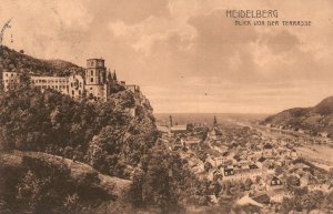 Vintage Postcard Heidelberg Blick Von Der Terrasse Germany