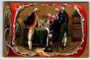 4th Of July Postcard Framing Of Declaration Of Independence 1909 Tuck Series 159