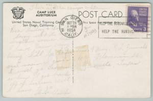 San Diego California~Camp Luce Auditorium~Standard Chrome Postcard