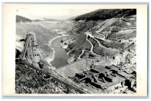 c1950's Aerial View Hungry Horse Dam Missoula Montana MT RPPC Photo Postcard