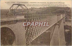 Old Postcard Auvergne Fades Viaduct The highest in Europe