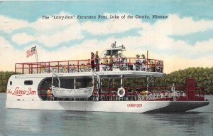 THE LARRY-DON EXCURSION BOAT LAKE OF THE OZARKS MISSOURI POSTCARD 1954