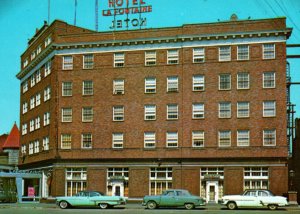 Huntington Indiana IN Hotel La Fontaine 1950s Postcard