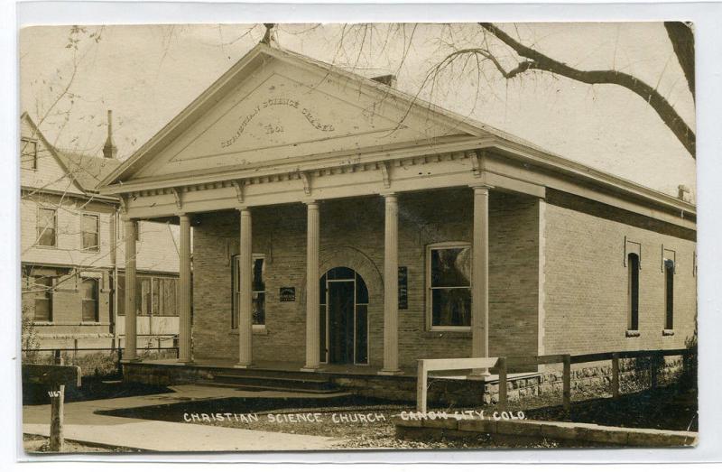 Christian Science Church Canon City Colorado 1910 RPPC Real Photo postcard