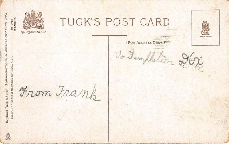 To My Valentine Raphael Tuck Leatherette Poem Man Couple Donkey Ride Postcard