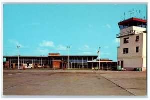 c1950's Municipal Airport Control Tower Lounge Building Springfield MO Postcard