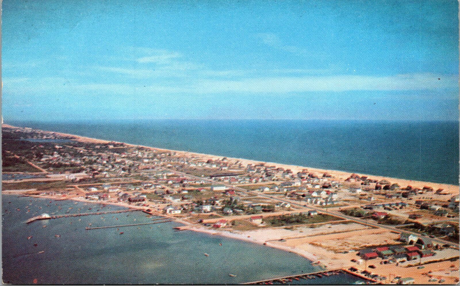 Vtg Aerial View Dewey Beach Johnny Marsh's Yacht Basin Rainbow Cove DE